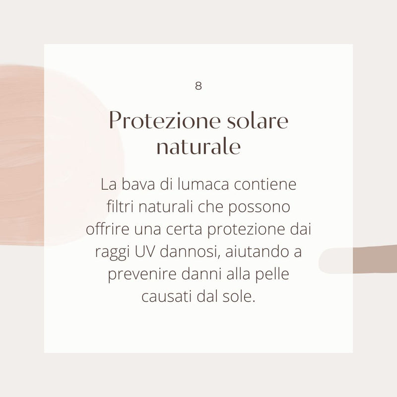 benefici della bava di lumaca  protezione solare naturale