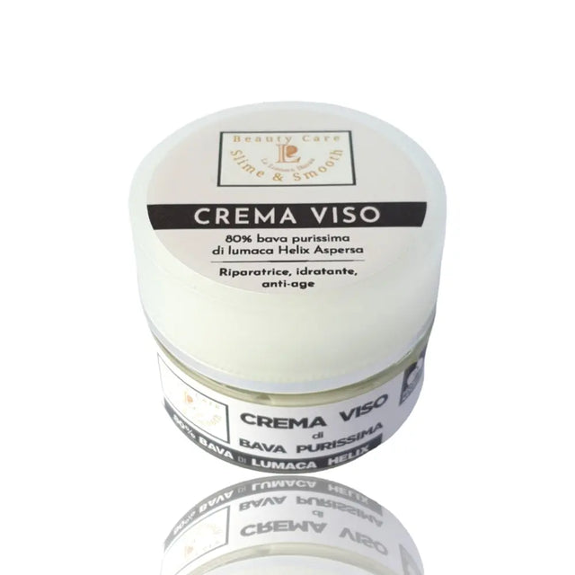 Crema Viso alla Bava di Lumaca Slime & Smooth - 50 ml, prodotto di bellezza di altissima qualità per combattere i segni dell'invecchiamento, migliorare l'elasticità della pelle e attenuare le cicatrici. Adatta per tutti i tipi di pelle e perfetta per l'uso quotidiano come parte della tua routine di bellezza. - Ghedi - la lumaca bianca